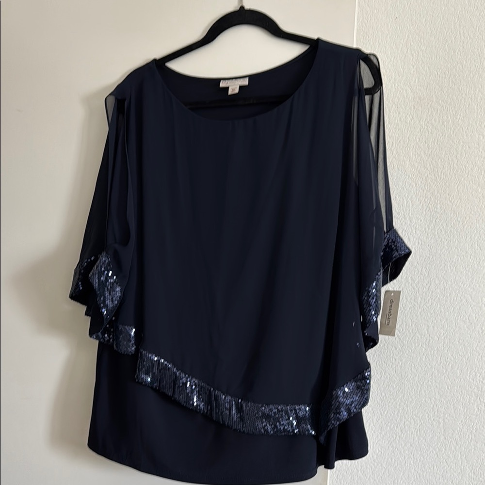 NWT~Dress Barn  Navy Blue Women's Top